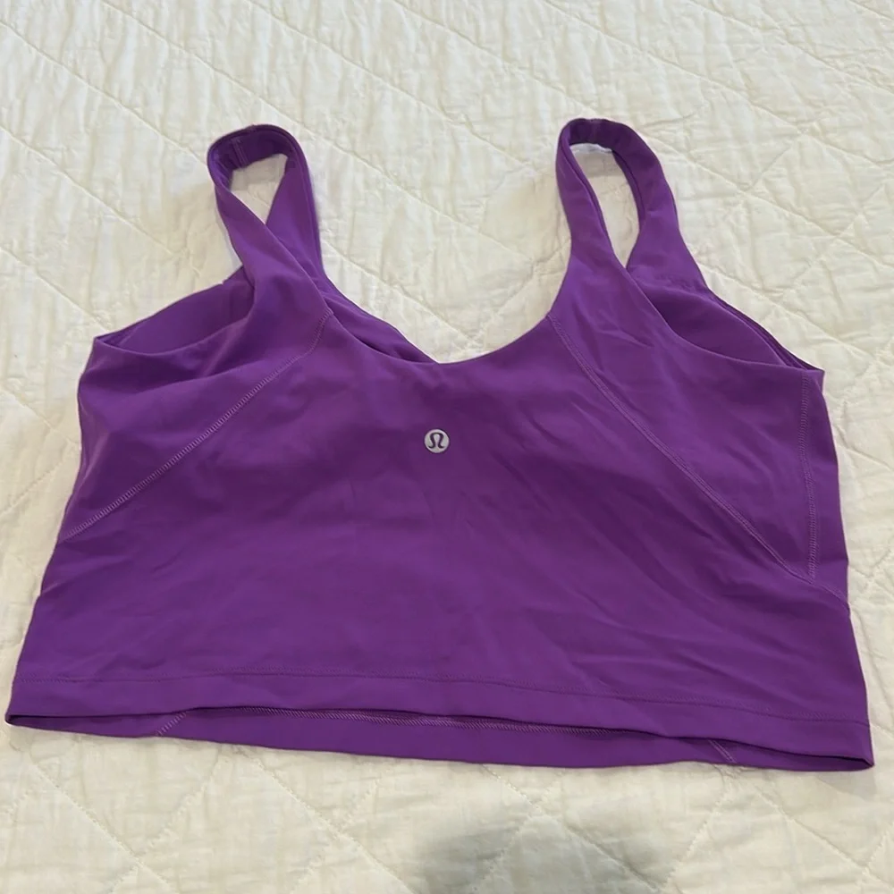 lululemon athletica Women's Purple V-Neck Crop Tank